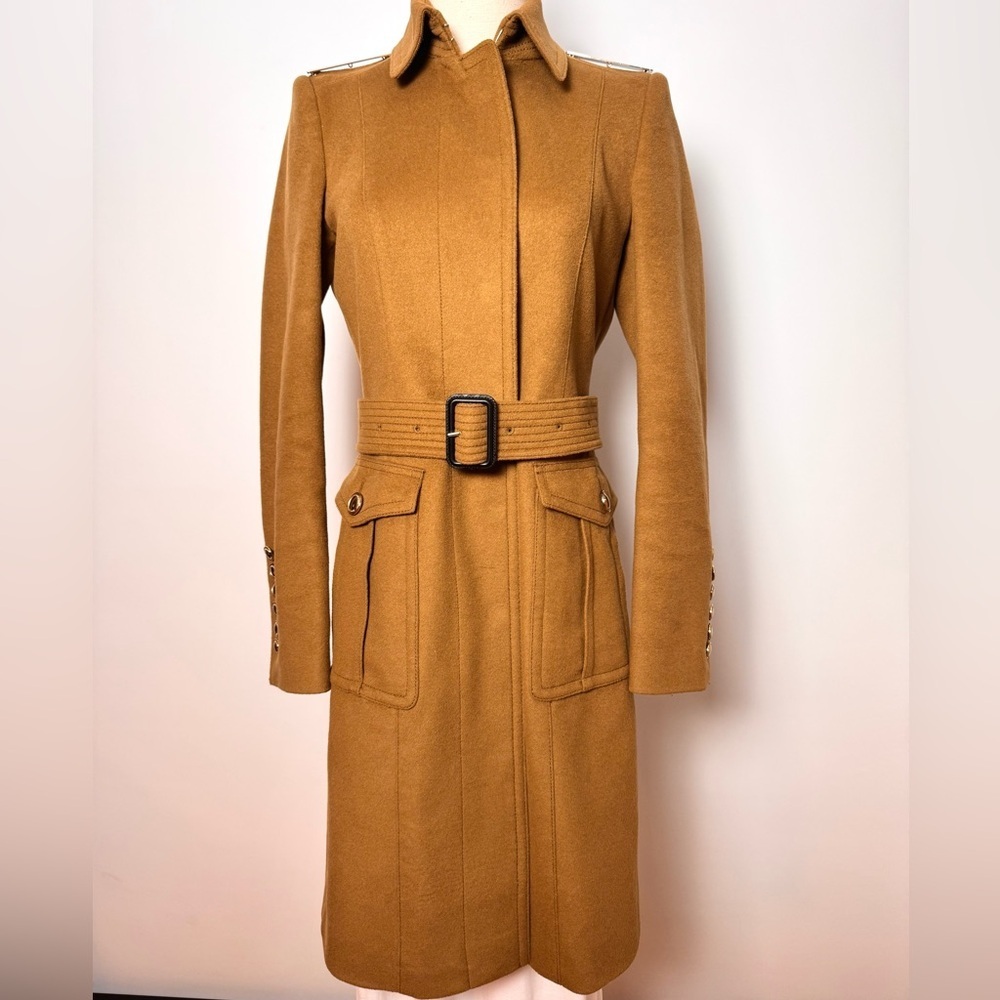 Burberry Wool Cashmere Military Coat Size 6 - Picture 2 of 15
